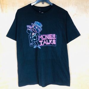 New Men’s Balck Monopoly “Money Talks” Shirt